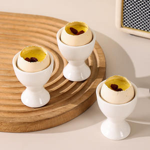 Porta Huevos de Cerámica Blanco Puro Estilo Nórdico Minimalista, Soporte Creativo para Huevos, Mini Plato Elevado, Apto para Lavavajillas, Retención de Calor - Product Image 3