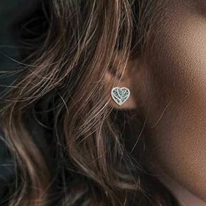 Orecchini a Perno a Forma di Cuore e Foglia per Donne, Design Ispirato alla Natura, Accessori per Orecchie da Indossare Quotidianamente - Product Image 2