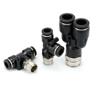 All Pneumatic <b>Connector</b> Px8 02 Air Hose Pd12 04 <b>Quick</b> Connect Y Type Tee Pb6 01 10 03 Copper Plated Nickel Fittings - Product Image 1