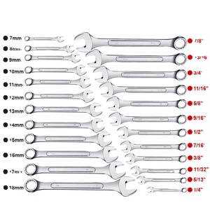Set di Chiavi Combinate Industriali a Doppia Testa in Acciaio al Carbonio, 24 Pezzi Multi-Specifica, Personalizzabile OEM, 12 Pezzi Imperiali - Product Image 2