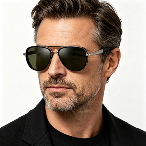 Lunettes de soleil polarisées rétro 1.1 de haute qualité, style mode pour hommes, double pont, pour la conduite en extérieur, modèle Toad - Product Image 1