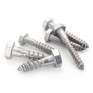 Din571 304 316 thép không gỉ trắng nửa sợi dài bên ngoài lục giác HEX Đầu Gỗ Tự Khai thác lag vít gỗ vít - Product Image 4