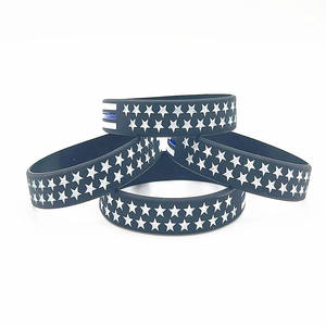 <span class=keywords><strong>Pulseras</strong></span> de Silicona con la Bandera de Estados Unidos, Línea Azul Delgada, Impermeables, Multicolores, de Moda, para Aniversario de Policía, Venta al Por Mayor de Fábrica - Product Image 4