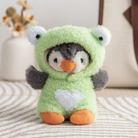 Bandeau de poupée fait à la main chapeau écharpe cercle Super mignon dessin animé tête ensemble sac à bandoulière ensemble petit doux peluche pingouin porte-clés jouet