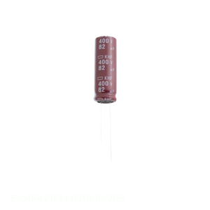 Distribuidor Autorizado, Condensador de Aluminio de 82 uF, 20%, 420V, Orificio Pasante, EKHF421ELL820MM20S - Product Image 1