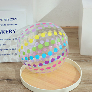 Ballon de plage gonflable à pois colorés en PVC, jouet pour fête en piscine intérieure ou extérieure, pour jeunes de 15 à 35 ans - Product Image 4
