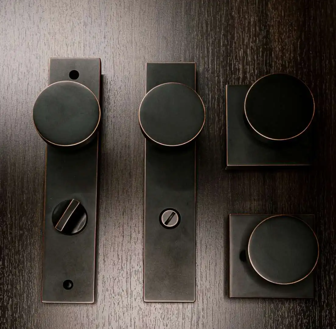 Botões de porta resistentes, botões modernos para porta da frente, cor preta, liga de zinco
