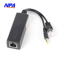 Divisor PoE de 48V a 12V 15W No Aislado IEEE 802.3af Dual PD 12/36 45/78 DC 5.5x2.1mm 1 Puerto para Cámara IP CCTV ANPA AP-PD48V