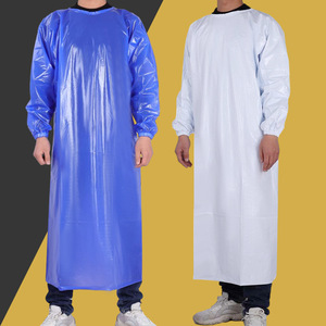 PVC Waterproof Oil Proof <b>Apron</b> Extra Long Large <b>Work</b> Cover Up Wear Resistant Aquatic Slaughtering Reversible Long Sleeve - Product Image 1