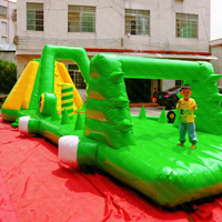 Trampoline familial gonflable d'extérieur en PVC avec toboggan aquatique pour parc d'attractions, équipement pas cher