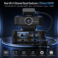 Caméra embarquée intelligente 4K, caméra de véhicule 4 canaux, enregistreur vidéo WiFi, caméra double avant et arrière, DVR de voiture
