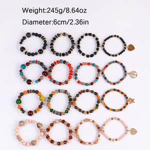 2025 Luxury <b>Custom</b> Bohemian Locket Glass Bead Bracelet Not Fading Handmade Couple <b>Jewelry</b> Set Fashion Charm Bracelets Wholesale - Product Image 5