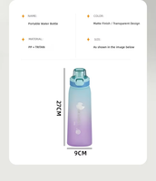 Bouteille d'eau sport sans sucre, parfumée aux fruits magiques, avec couvercle à ouverture rapide, résistante aux fuites, en plastique, pour l'école, la salle de sport, le camping