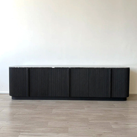 RH MULHOLLAND Console 6 portes en bois massif Buffet moderne Portes verticales Socle large Salle à manger écologique et durable