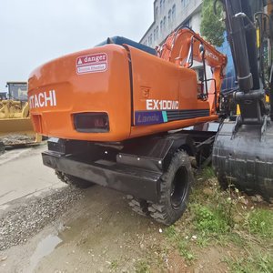 Excavatrice sur pneus Hitachi Ex100w d'occasion très demandée, excavatrice sur chenilles hydraulique Hitachi 10 tonnes d'occasion, vente à bas prix - Product Image 4