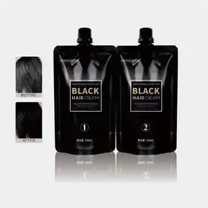 Hot Sale Black Covering Gray Hair Color Without Damage Botanical Hair Dye For Grey Pure Black Hair Color