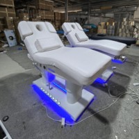 Lit de Beauté Électrique Facial de Luxe 4 Moteurs, Table de Massage Dédiée au Salon de Beauté et au Cils, Avec Lampe
