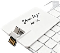 Memoria USB Tipo-C 2.0 de 2GB 4GB 8GB 16GB 32GB, Nueva Memoria USB con Forma de Tarjeta de Crédito de Plástico para Regalos Promocionales Empresariales