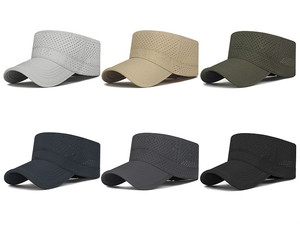 Quick-Drying Mesh Laser Hole Adjustable Breathable Vintage Fashion Flat Summer <b>Floppy</b> Brim Embroidered Short <b>Hat</b> Cap Promotion - Product Image 4
