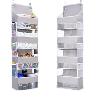 Strong <b>Weight</b> Capacity Foldable Wall Mount Hanging Storage Bag Over the <b>Door</b> Pockets Organizer with Mesh Side Pockets - Product Image 1