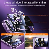 Fundas Transparentes Electrochapadas para iPhone 11 12 13 14 15 PRO Max Plus, Cubierta Acrílica con Lente de Alta Definición, Carcasa Rígida Transparente
