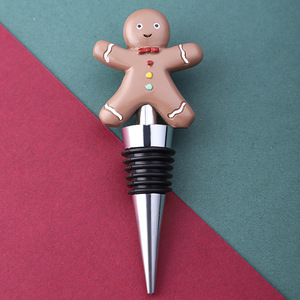 Gingerbread Man Wine Stopper Resin Christmas Holiday Bottle <b>Seal</b> Plug For Wine Preservation And Sealing - Product Image 1