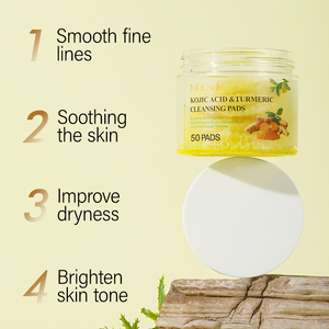 मयम निजी लेबल फेस क्लीनिंग पैड, डिस्पोजेबल कॉटन फेशियल कोजिक एसिड और हल्दी एक्सफोलिटिंग क्लीनिंग पैड - Product Image 4
