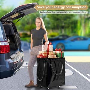 Vente directe usine – Nouveau design – Sac de courses à roulettes portable en ABS – Sac de courses pliable - Product Image 3