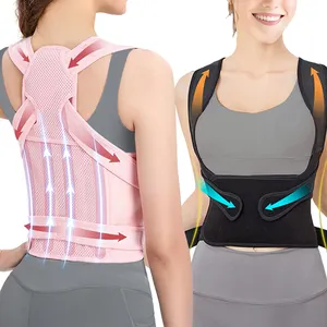 Cinta Corretora de Postura Ajustável LOGO para Correção de Postura, Correção de Ombros Arqueados, Correção de Postura para Costas, Neoprene Preto - Product Image 1