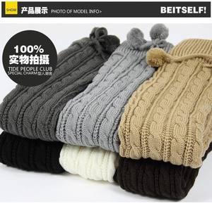 Toptan kızlar kış sıcak uzun çorap kadın diz yüksek çizme çorap kablo örgü kalın çorap 200g - Product Image 5