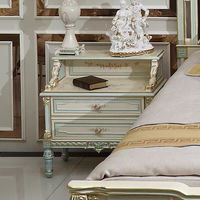 Cama de Estilo Barroco Francés Pintada a Mano, Cama Rococó Victoriana Blanca y Verde Chesterfield, Cama Barroca de Palacio Hecha a Mano