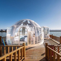 Rumah Kubah PC Glamping Tahan Air Desain Baru Terlaris dengan Pemandangan Langit Berbintang Transparan