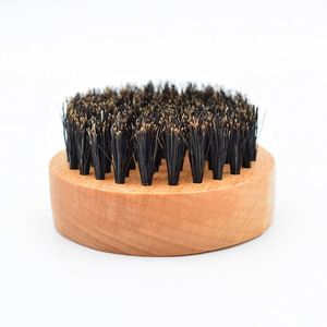 Best Selling Wooden <b>Round</b> Beard Cleaning <b>Brush</b> with Boar Bristle for Men - Product Image 3