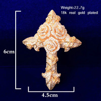 Collier Croix Rose Vintage pour Femme en Cuivre Micro-Pavé Zircon, Bijou Religieux de Luxe Scintillant avec Breloque en Zircon Cubique, Cadeau