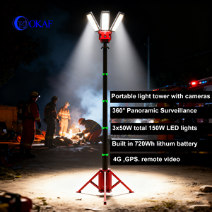 휴대용 텔레스코픽 LED 조명 타워, 삼각대 스탠드 높이 조절 가능 작업등, 건설 현장, 캠핑용 - Product Image 2