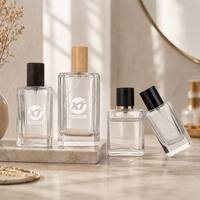 Flacon de parfum vide en verre transparent avec pompe pulvérisatrice, cylindre à sertir, 30ml, 50ml, 100ml, logo de luxe estampé or, personnalisable, marque Tuosai