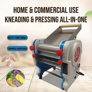 Machine automatique à étaler la pâte de table en acier inoxydable avec rouleaux et boutons rouges pour la production de nouilles et l'utilisation en boulangerie - Product Image 2