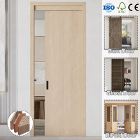 Portes coulissantes encastrées en bois de noyer Yohome avec garantie de 5 ans, gain de place, pour salle de bain, bureau, buanderie