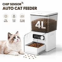 Distributeur de nourriture intelligent pour animaux de compagnie de 4,5 L avec puce RFID, enregistrement vocal et mode d'alimentation programmée, bol anti-vol pour chats
