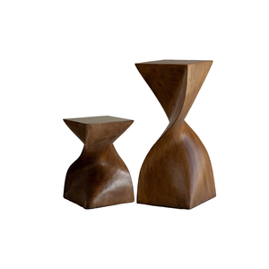 Tabouret en bois massif sculpté à la main, <span class=keywords><strong>table</strong></span> d'appoint moderne en bois naturel, style Wabi-sabi, piédestal en tronc d'arbre pour la décoration du salon - Product Image 2