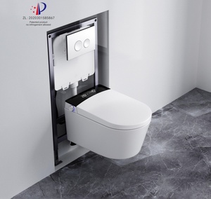 <span class=keywords><strong>WC</strong></span> <span class=keywords><strong>suspendu</strong></span> intelligent allongé avec siphon mural, télé<span class=keywords><strong>commande</strong></span> et siège chauffant, réservoir et siège intégrés - Product Image 1