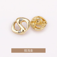 Kancing Logam Berhias Rhinestone Bentuk Lubang Hidung Babi 11.5MM Grosir Kustomisasi Pabrik OEM