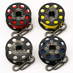 <span class=keywords><strong>SAKURA</strong></span> WAVE <span class=keywords><strong>KOI</strong></span> Art DIVE Reel อุปกรณ์ดำน้ำที่ทนทานของขวัญอลูมิเนียม EDC แบบกำหนดเองจำนวนจำกัด - Product Image 1