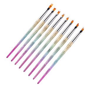 Pinceau à fleurs ovale en nylon pour nail art, à dentelle dégradée, stylo de peinture à une traînée pour motifs de manucure en gel UV - Product Image 1
