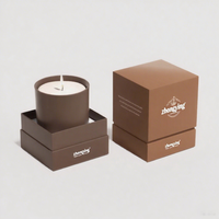 Boîtes d'emballage haut de gamme en carton rigide brun pour bougies, avec insert carré en mousse, pour pots de bougies parfumées, en matériaux recyclés, 2 mm