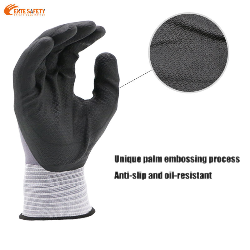 MaxiTough Palm Embossed Foam Nitrile Coated Nylon Spandex Anti Slip ...