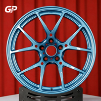 Velg Monoblock Tempa Model Y Spoke Warna Biru Candy dari Bahan Aluminium Alloy 6061 Ukuran 17-24 Inch untuk Toyota Camry Honda Accord 5x114.3 ET Kustom
