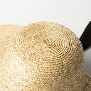 Luxury Elegant Laurie Sun Hat for Women New Summer Sunshade Wheat Straw Hat Seaside Vacation Beach Hat with <b>Tie</b> Ribbon - Product Image 5
