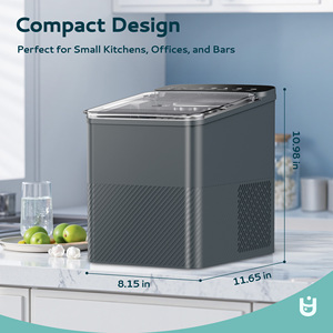 EUHOMY Gris 9Pcs/6Mins 26.5 Lbs/24H Bullet Comptoir Machine à glaçons taille 2 Ice Maker Prix de commande en gros certifié ETL - Product Image 6