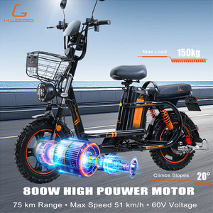 Bicicleta Eléctrica M KUGO V3 PRO MAX 800W, 75KM de Autonomía, 60V 28Ah, Velocidad Máxima 51Km/h, Neumático de 17 Pulgadas, Kit de Bicicleta Eléctrica Urbana - Product Image 2